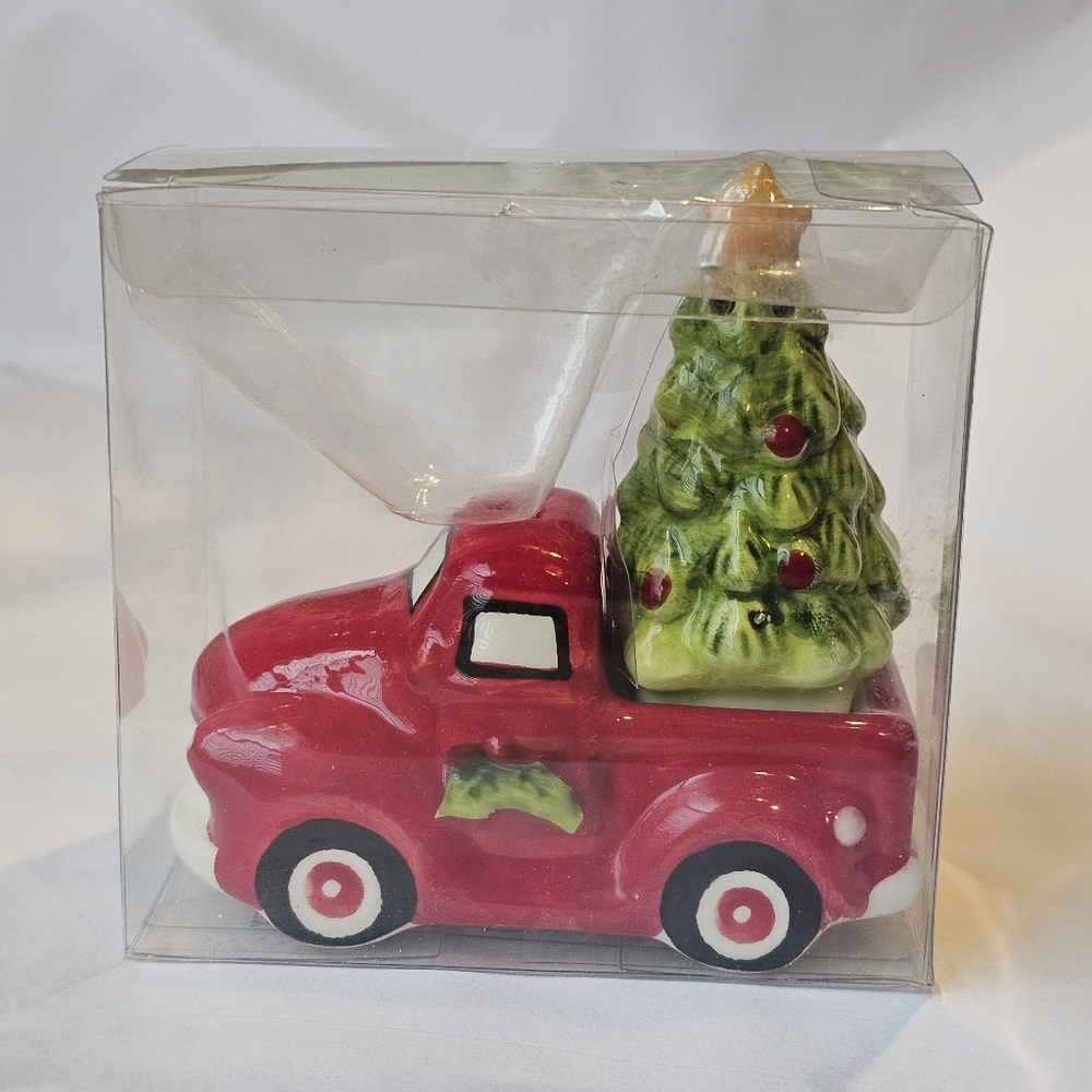 Red Truck and Tree Salt and Pepper Shakers